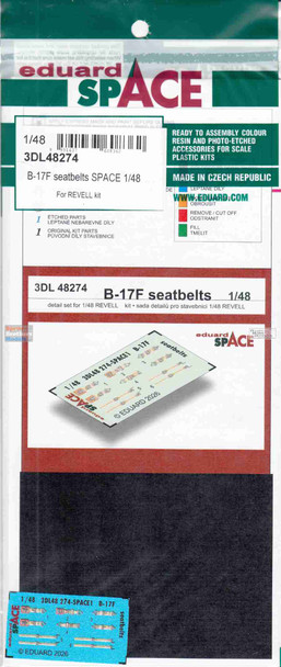 EDU3DL48274 1:48 Eduard SPACE - B-17F Flying Fortress Seatbelts (REV kit)