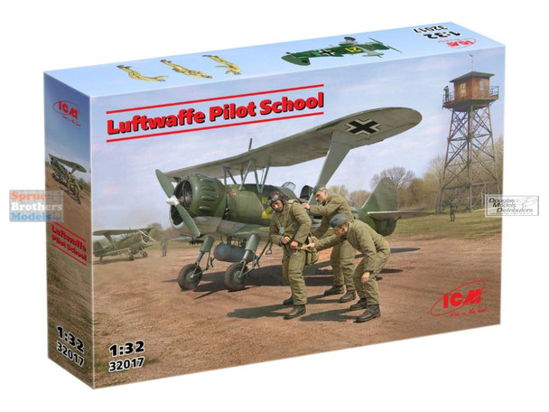 ICM32017 1:32 ICM Luftwaffe Pilot School (Hs123A + Figures)