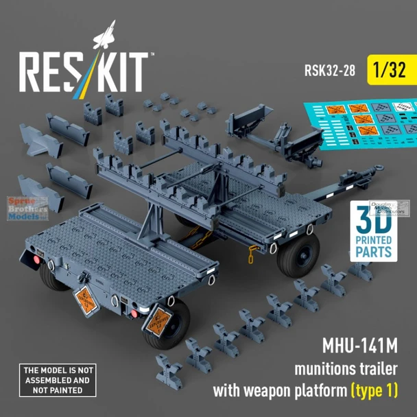 RESRSK320028RSK 1:32 ResKit MHU-141M Munitions Trailer with Weapon Platform Type 1