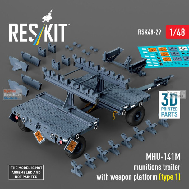RESRSK480029RSK 1:48 ResKit MHU-141M Munitions Trailer with Weapon Platform Type 1