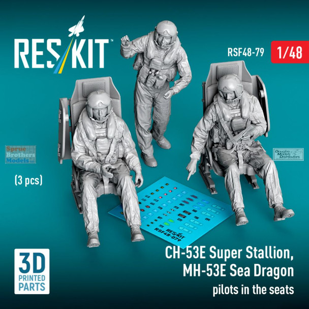 RESRSF480079F 1:48 ResKit CH-53E Super Stallion MH-53E Sea Dragon Pilot Figures in Seats