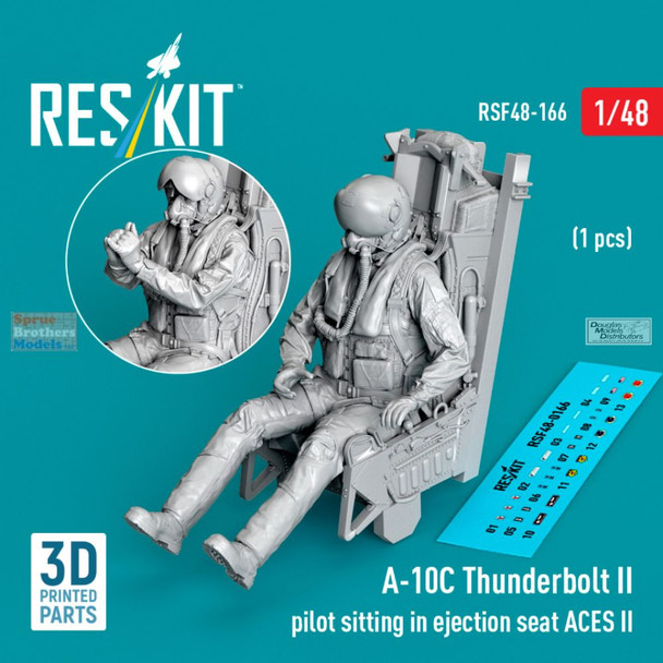 RESRSF480166F 1:48 ResKit A-10C Thunderbolt II Pilot Figure Sitting in Aces II Ejection Seat