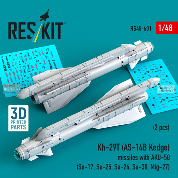 RESRS480601 1:48 ResKit KH-29T (AS-14B Kedge) Missiles with AKU-58 Set