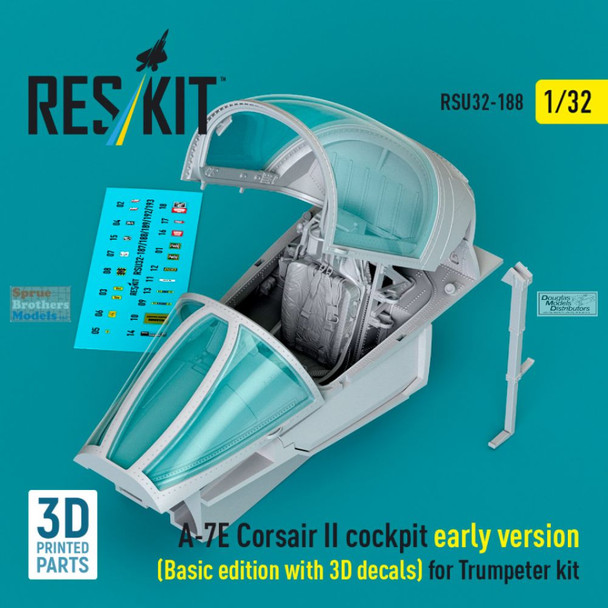 RESRSU320188U 1:32 ResKit A-7E Corsair II Early Cockpit Set Basic Edition (TRP kit)