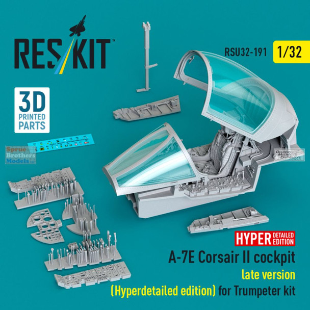 RESRSU320191U 1:32 ResKit A-7E Corsair II Late Cockpit Set Hyperdetailed Edition (TRP kit)