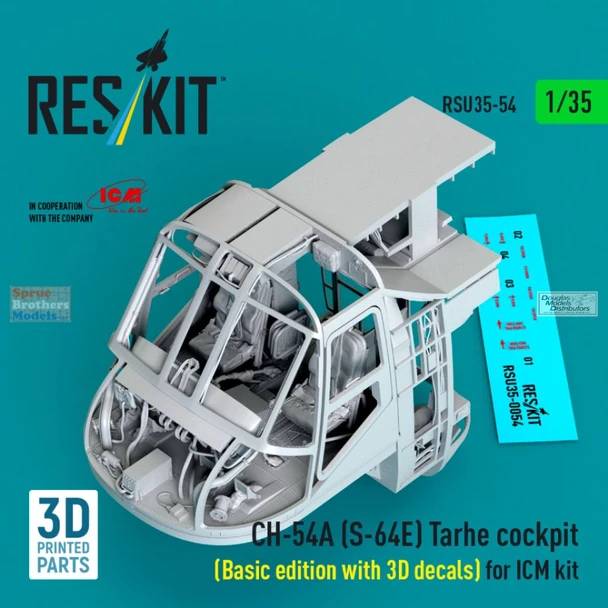 RESRSU35054U 1:35 ResKit CH-54A S-64E Tarhe Cockpit Set Basic Edition (ICM kit)
