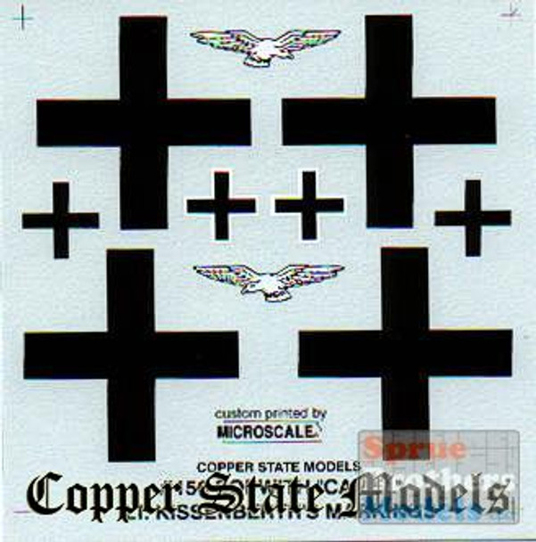 CSMD28-156 1:28 Copper State Models Decal - Sopwith Camel Lt O Kissenberth