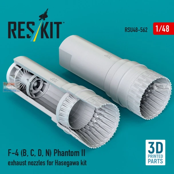 RESRSU480562U 1:48 ResKit F-4B F-4C F-4D F-4N Phantom II Exhaust Nozzle Set (HAS kit)