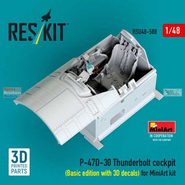 RESRSU480588U 1:48 ResKit P-47D-30 Thunderbolt Cockpit Set Basic Edition (MIA kit)