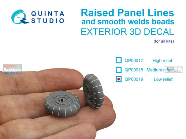 QTSQP00019 Quinta Studio 3D Decal - Raised Panel Lines & Smooth Welds Beads - Low Relief