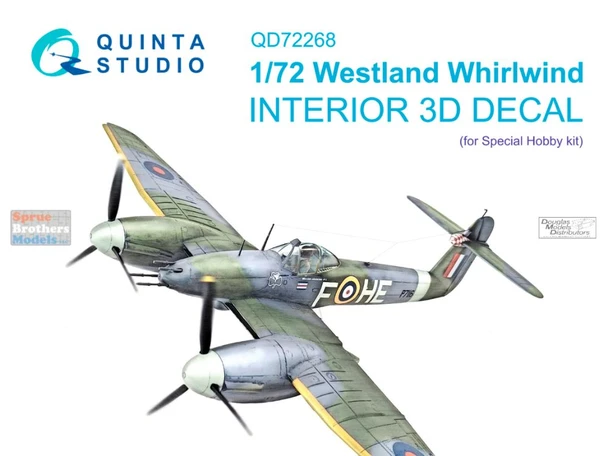 QTSQD72268 1:72 Quinta Studio 3D Decal - Westland Whirlwind (SPH kit)