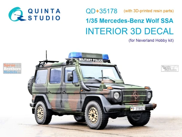QTSQD35178R 1:35 Quinta Studio 3D Decal - Mercedes-Benz Wolf SSA + Resin (NEV kit)