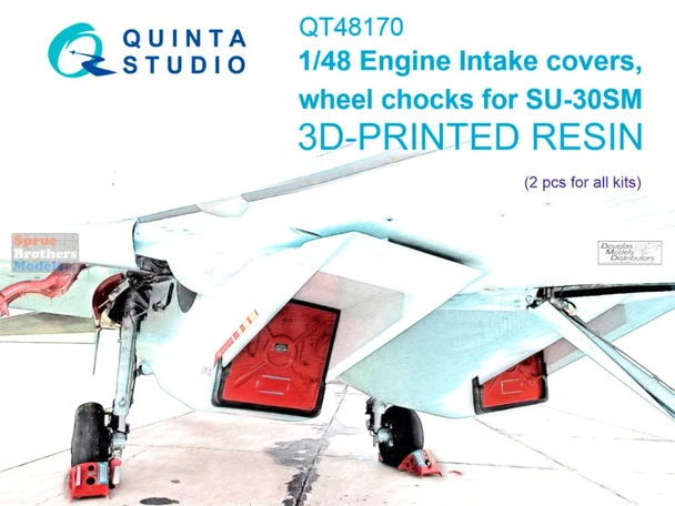 QTSQT48170 1:48 Quinta Studio Su-30SM Flanker Engine Intake Covers & Wheel Chocks (ZVE kit)