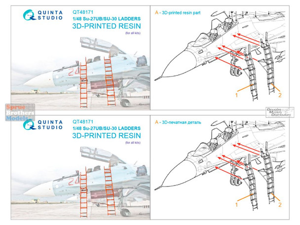 QTSQT48171 1:48 Quinta Studio Su-27UB Su-30 Flanker Ladders