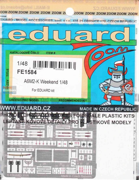 EDUFE1584 1:48 Eduard Color Zoom PE -A6M2-K Zero Weekend (EDU kit)