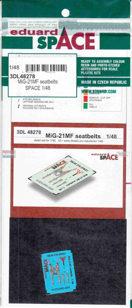 EDU3DL48278 1:48 Eduard SPACE - MiG-21MF Fishbed Seatbelts (EDU kit)