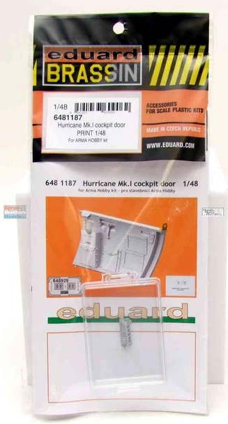EDU6481187 1:48 Eduard Brassin - Hurricane Mk.I Cockpit Door (ARM kit)