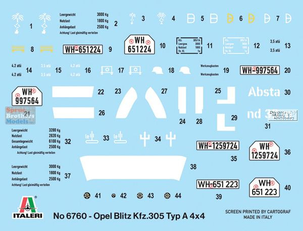 ITA6760 1:35 Italeri Kfz.305 Opel Blitz Typ A 4x4 - Sprue Brothers