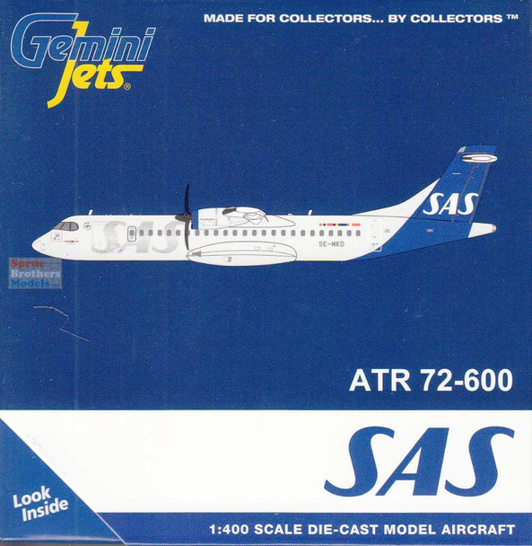 GEMGJ2368 1:400 Gemini Jets SAS ATR-72-600 Reg #SE-MKD (pre-painted/pre-built)