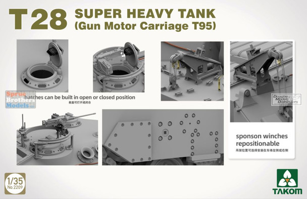TAK02209 1:35 Takom T28 Super Heavy Tank (Gun Motor Carriage T95)
