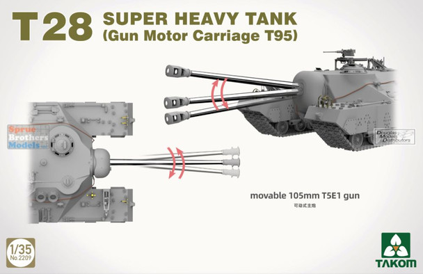 TAK02209 1:35 Takom T28 Super Heavy Tank (Gun Motor Carriage T95)
