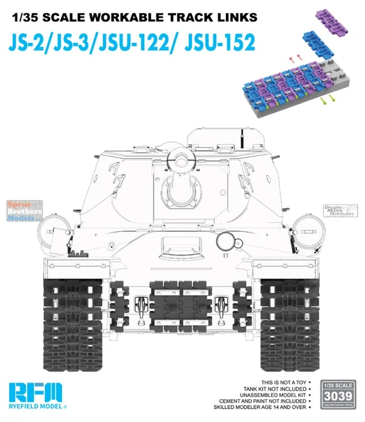 RFMRM3039 1:35 Rye Field Model JS-2 JS-3 JSU-122 JSU-152 Workable Track Set
