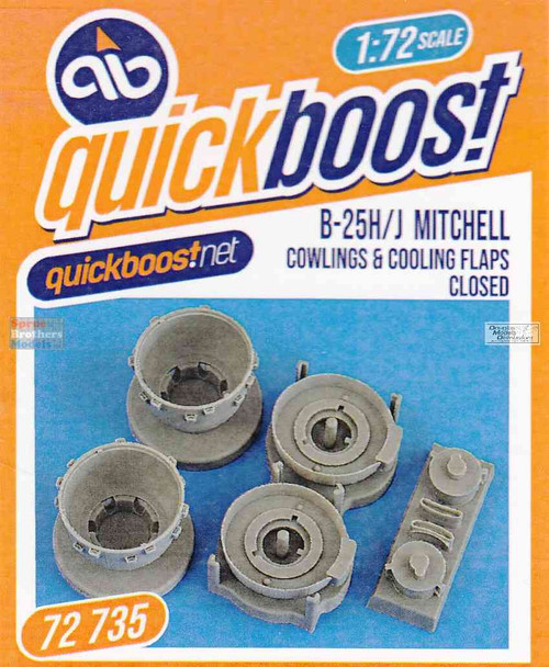 QBT72735 1:72 Quickboost B-25H B-25J Mitchell Cowlings & Cooling Flaps Closed Set (HAS kit)
