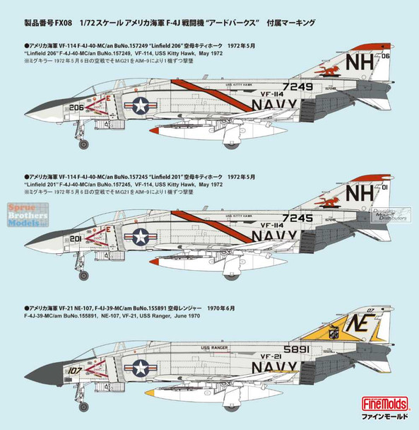 FNMFX008 1:72 Fine Molds F-4J Phantom II 'Aardvarks'