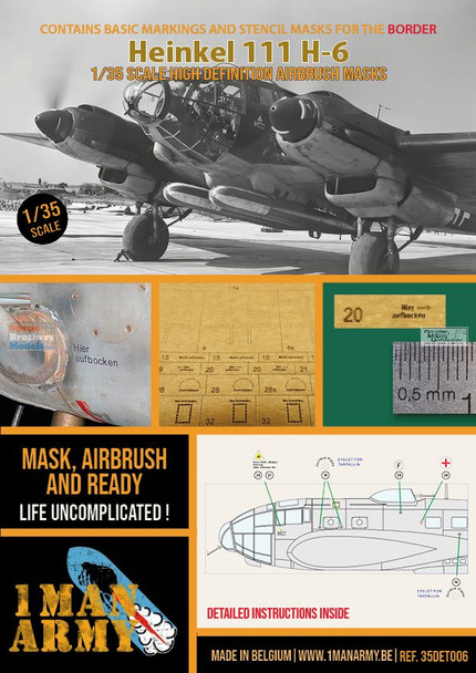 OMA35DET006 1:35 1Man Army Basic Markings & Stencil Masks - He111H-6 (BDM kit)