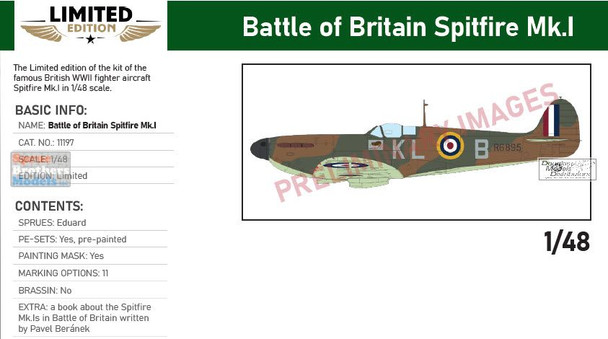 EDU11197 1:48 Eduard Spitfire Mk.I 'Battle of Britain' [LIMITED EDITION]