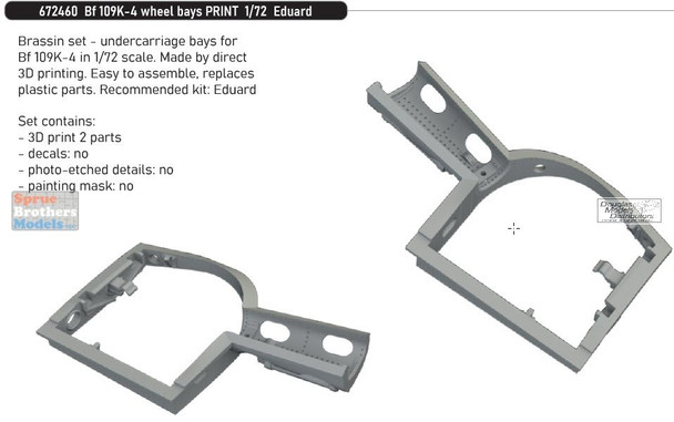 EDU672460 1:72 Eduard Brassin Bf109K-4 Wheel Bay Set (EDU kit)