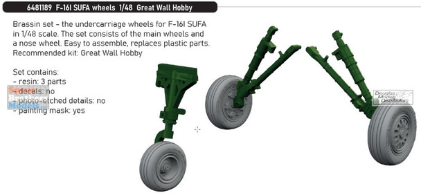 EDU6481189 1:48 Eduard Brassin - F-16I Sufa Wheels (GWH kit)