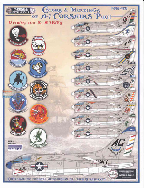 FURDS4836 1:48 Furball Aero Design A-7B A-7E Corsair II 'Colors and Markings of A-7 Corsairs Part 1'