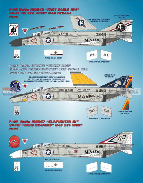 BMA48056 1:48 Bullseye Model Aviation Decals - F-4N Phantom II 'Fleet Phantoms VIII'
