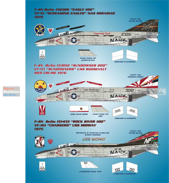 BMA48056 1:48 Bullseye Model Aviation Decals - F-4N Phantom II 'Fleet Phantoms VIII'