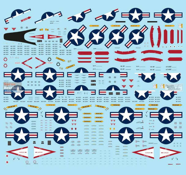 BMA48058 1:48 Bullseye Model Aviation Decals - Carrier Air Wing 5 USS Hancock 1967 (A-4C A-4E F-8E A-1H)