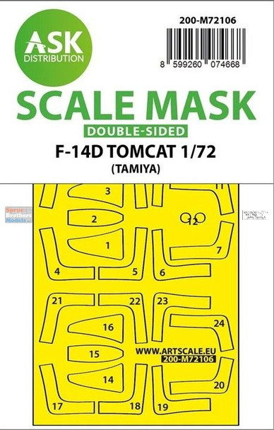 ASKM72106 1:72 ASK/Art Scale Double Sided Mask - F-14D Tomcat (TAM kit)