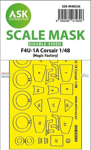 ASKM48326 1:48 ASK/Art Scale Double Sided Mask - F4U-1A Corsair (MGF kit)
