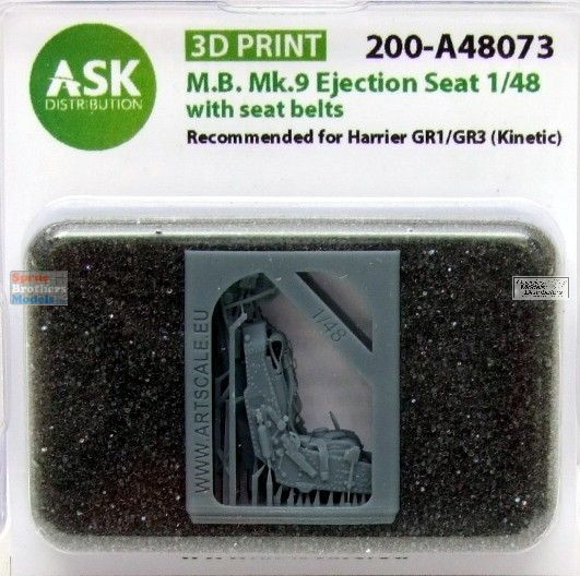 ASKA48073 1:48 ASK/Art Scale MK Mk.9 Ejection Seat with Seatbelts [for Harrier GR.1/3] (KIN kit)