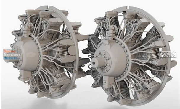 ASKA48084 1:48 ASK/Art Scale Wright R-2600 Engine Set for B-25 Mitchell (HKM kit)