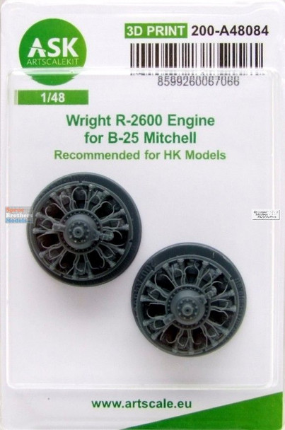 ASKA48084 1:48 ASK/Art Scale Wright R-2600 Engine Set for B-25 Mitchell (HKM kit)