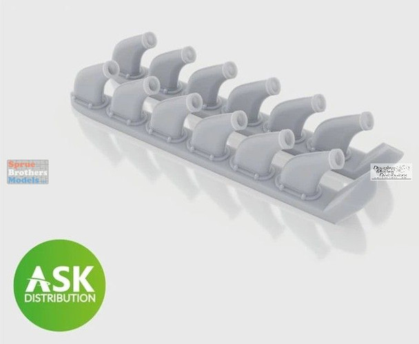 ASKA48089 1:48 ASK/Art Scale P-51D Mustang Exhausts (EDU kit)