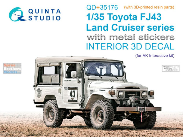 QTSQD35176R 1:35 Quinta Studio 3D Decal - Toyota FJ43 Land Cruiser Series (AKI kit)