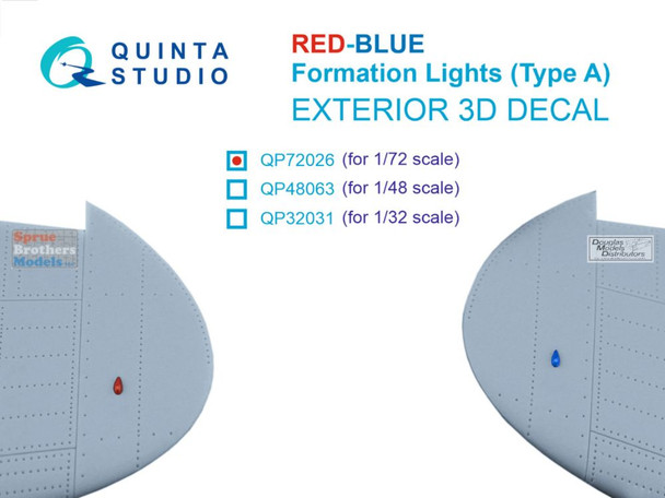 QTSQP72026 1:72 Quinta Studio - Red-Blue Formation Lights Type A
