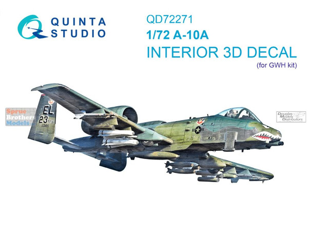 QTSQD72271 1:72 Quinta Studio 3D Decal - A-10A Thunderbolt II (GWH kit)
