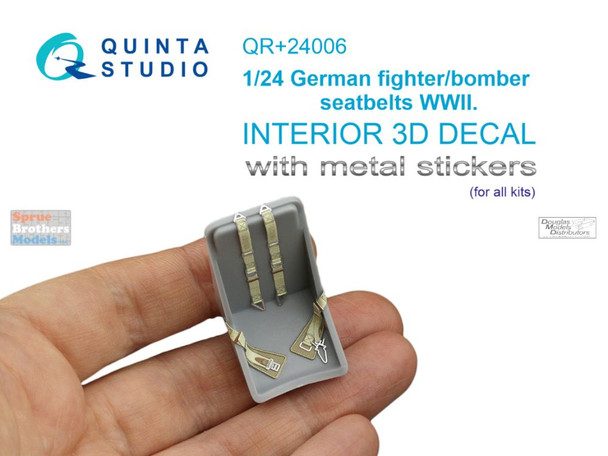 QTSQR24006R 1:24 Quinta Studio 3D Decal - German Fighter/Bomber Seatbelts WW2