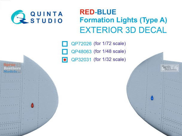QTSQP32031 1:32 Quinta Studio 3D Decal - Red-Blue Formation Lights Type A