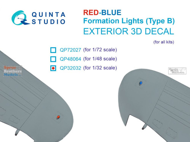 QTSQP32032 1:32 Quinta Studio 3D Decal - Red-Blue Formation Lights Type B