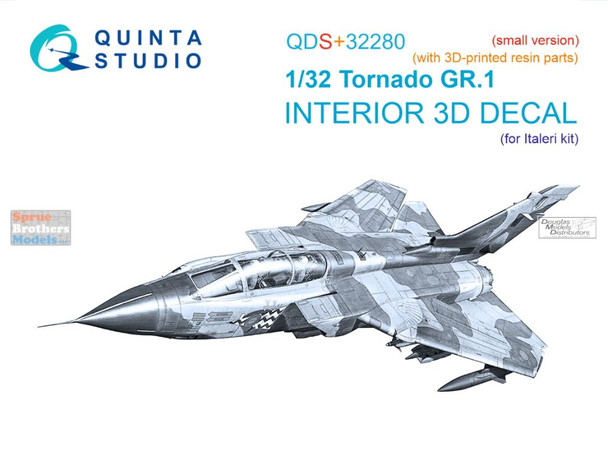 QTSQDS32280R 1:32 Quinta Studio 3D Decal - Tornado GR.1 + Resin (ITA kit) Small Version