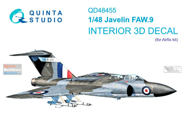 QTSQD48455 1:48 Quinta Studio 3D Decal - Javelin FAW.9 (AFX kit)